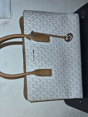 Michael Kors Cream and Tan Signature Tote